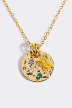 Carregar imagem no visualizador da galeria, Inlaid Multicolored Zircon Round Pendant Copper Necklace
