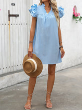 Carregar imagem no visualizador da galeria, Ruffled Notched Cap Sleeve Mini Dress
