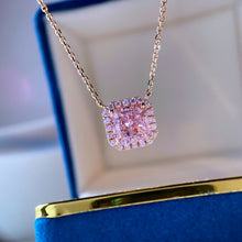 Load image into Gallery viewer, Rose Gold-Plated Artificial Gemstone Square Necklace
