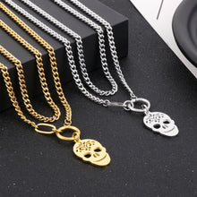 Carregar imagem no visualizador da galeria, Skull Shape Double-Layered Pendant Necklace
