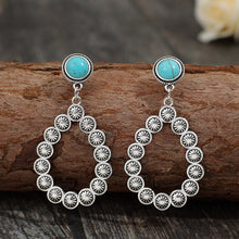 Carregar imagem no visualizador da galeria, Artificial Turquoise Teardrop Earrings
