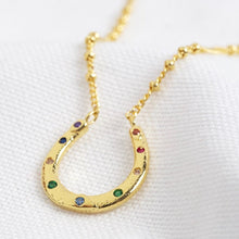 Carregar imagem no visualizador da galeria, Inlaid Zircon 18K Gold-Plated U Shape Pendant Necklace
