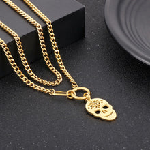 Carregar imagem no visualizador da galeria, Skull Shape Double-Layered Pendant Necklace
