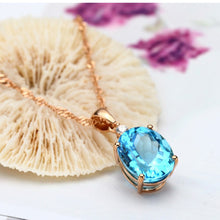 Carregar imagem no visualizador da galeria, Rose Gold-Plated Artificial Gemstone Pendant Necklace
