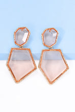 Carregar imagem no visualizador da galeria, Geometrical Shape Zinc Alloy Frame Resin Dangle Earrings
