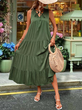 Carregar imagem no visualizador da galeria, Tiered Tie Neck  Midi Dress
