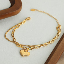 Load image into Gallery viewer, Heart Shape Lobster Closure Chain Bracelet
