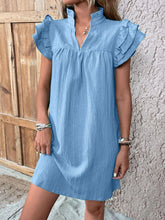 Carregar imagem no visualizador da galeria, Ruffled Notched Cap Sleeve Mini Dress
