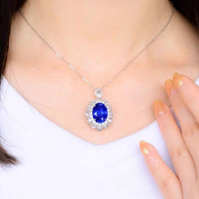 Load image into Gallery viewer, Platinum-Plated Zircon Pendant Necklace

