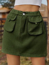 Carregar imagem no visualizador da galeria, Pocketed Elastic Waist Denim Skirt
