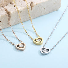 Load image into Gallery viewer, Inlaid Zircon Heart Necklace, Bracelet and Stud Earrings Jewelry Set
