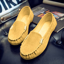 Load image into Gallery viewer, Suede Metal Decor Stitch Detail Flat Loafers
