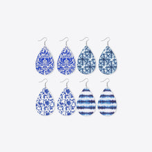 Load image into Gallery viewer, Printed PU Teardrop Earrings
