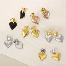 Carregar imagem no visualizador da galeria, Stainless Steel Double Heart Earrings
