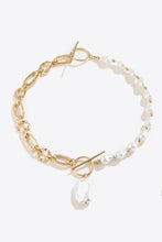 Carregar imagem no visualizador da galeria, 5-Piece Wholesale Half Pearl Half Chain Toggle Clasp Necklace
