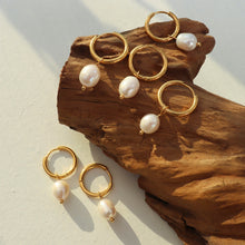 Load image into Gallery viewer, Gold-Plated Titanium Steel Pearl Earrings
