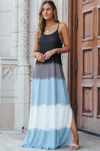 Load image into Gallery viewer, Slit Color Block Scoop Neck Maxi Cami Dress
