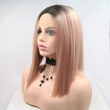 Carregar imagem no visualizador da galeria, 13*3&quot; Lace Front Wigs Synthetic Mid-length Straight 12&quot; 130% Density
