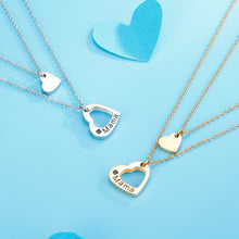 Carregar imagem no visualizador da galeria, Stainless Steel Cutout Heart Double-Layered Necklace
