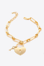 Load image into Gallery viewer, Heart Lock Charm Chain Bracelet
