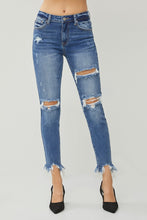 Carregar imagem no visualizador da galeria, RISEN Distressed Frayed Hem Slim Jeans
