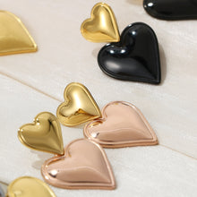 Carregar imagem no visualizador da galeria, Stainless Steel Double Heart Earrings
