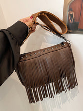 Carregar imagem no visualizador da galeria, PU Leather Fringe Studded Crossbody Bag
