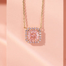 Load image into Gallery viewer, Rose Gold-Plated Artificial Gemstone Square Necklace
