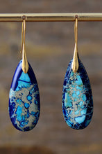 Carregar imagem no visualizador da galeria, Handmade Teardrop Shape Natural Stone Dangle Earrings
