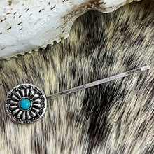 Carregar imagem no visualizador da galeria, Turquoise Alloy Hairpin
