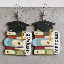 Carregar imagem no visualizador da galeria, School Theme Wooden Dangle Earrings
