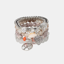 Carregar imagem no visualizador da galeria, Silver-Plated Beaded Charm Bracelet
