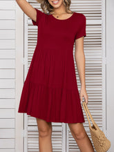 Carregar imagem no visualizador da galeria, Round Neck Short Sleeve Mini Tee Dress
