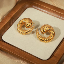 Carregar imagem no visualizador da galeria, Titanium Steel Spiral Shape Stud Earrings
