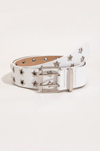 Load image into Gallery viewer, Double Row Star Grommet PU Leather Belt
