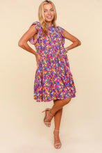 Load image into Gallery viewer, Haptics Frilled Mock Neck Ditsy Floral Dress
