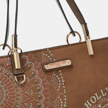 Carregar imagem no visualizador da galeria, Nicole Lee USA Metallic Stitching Embroidery Inlaid Rhinestone Tote Bag
