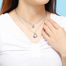 Carregar imagem no visualizador da galeria, Stainless Steel Cutout Heart Double-Layered Necklace
