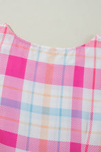 Carregar imagem no visualizador da galeria, Tied Plaid Round Neck Short Sleeve Dress
