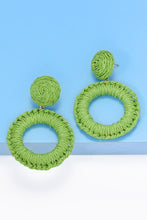 Carregar imagem no visualizador da galeria, Round Shape Raffia Grass Dangle Earrings
