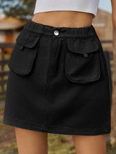 Carregar imagem no visualizador da galeria, Pocketed Elastic Waist Denim Skirt
