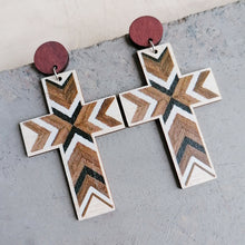 Carregar imagem no visualizador da galeria, Cross Drop Earrings
