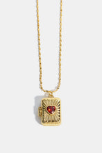 Load image into Gallery viewer, Heart Zircon Box Pendant Copper Necklace
