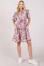 Load image into Gallery viewer, SAGE + FIG Floral Ruffle Short Sleeve Dress
