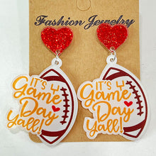 Carregar imagem no visualizador da galeria, Heart Shape Sports Theme Acrylic Dangle Earrings
