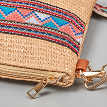 Load image into Gallery viewer, Geometric Straw Weave Crossbody Bag
