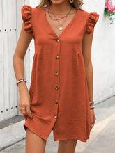 Carregar imagem no visualizador da galeria, Button Up V-Neck Cap Sleeve Mini Dress
