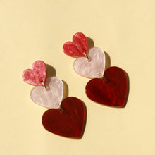 Load image into Gallery viewer, Acrylic Heart Dangle Earrings
