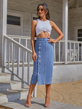 Carregar imagem no visualizador da galeria, Button Down Denim Skirt
