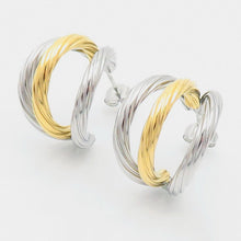 Carregar imagem no visualizador da galeria, Titanium Steel Three-Layered C-Hoop Earrings
